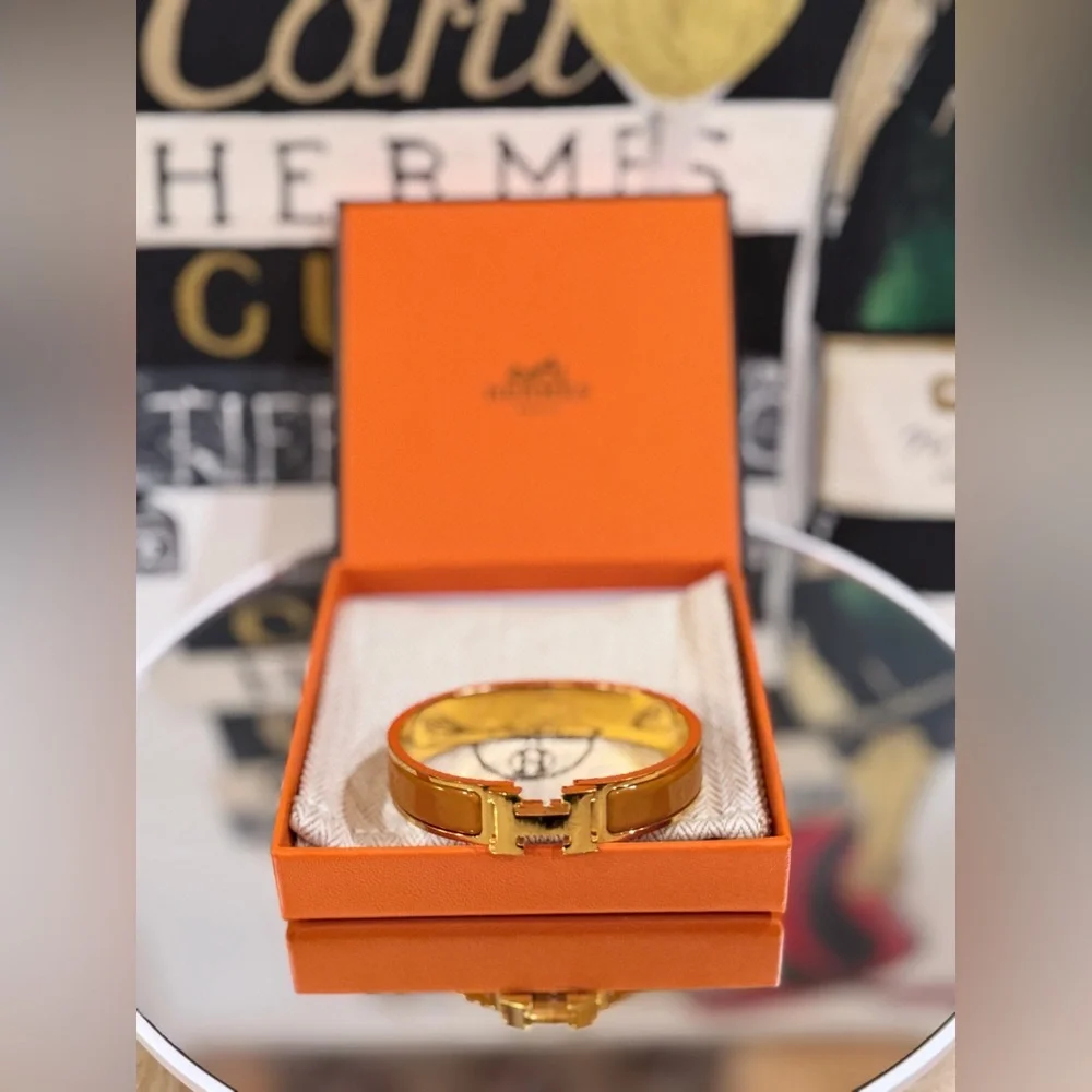 🔥 HERMÈS CLICK CLACK GOLD PLATED FULL INCLUSION SIZE 6.8” SP